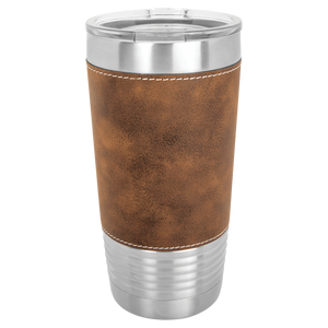 20 oz. Laserable Leatherette Polar Camel Tumbler with Clear Lid