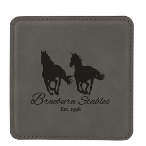 Leatherette Laser Engraved Coasters  Round and Square Individual